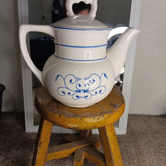 Vintage 1950s Japan Heritage Tea Pot W/Lid By Royal Sealy BLUE Decor No Chips - Picture 2 of 10